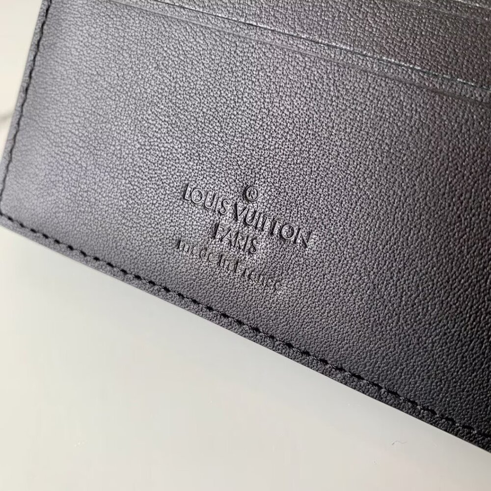 Louis Vuitton Multiple Solid Leather Wallet Black - image 4